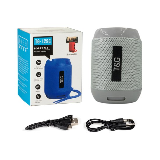 T&G MINI WATERPROOF WIRELESS BLUETOOTH SPEAKER TG-129C FM/TF/AUX/USB 400MAH GRAY T&G MINI WATERPROOF WIRELESS BLUETOOTH SPEAKER TG-129C FM/TF/AUX/USB 400MAH GRAY